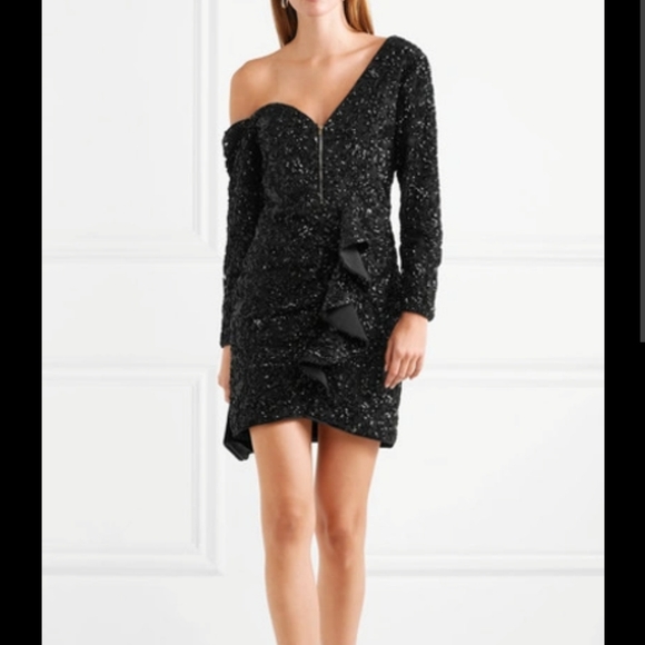 Self-Portrait Women's Sequin Embellished Ruffle Mini Dress - Picture 2 of 6